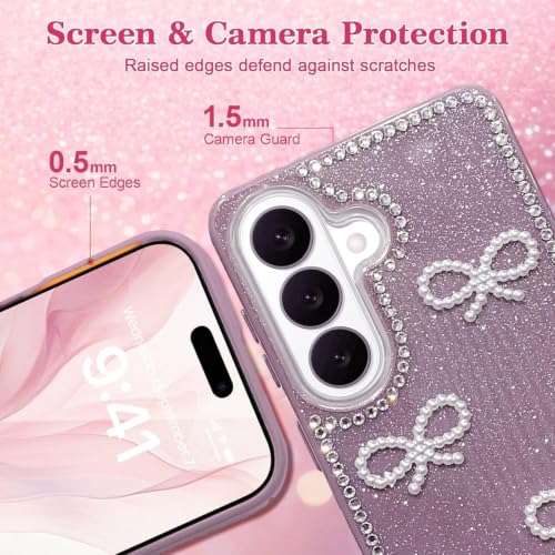 Image of DIZORO for Samsung A37 Case,Cute Bow Tie Aesthetic Phone Case,Trendy Slim Hard IMD Shockproof Protective Bumper Designer Phone Back Cover for Women Girls - Wine
