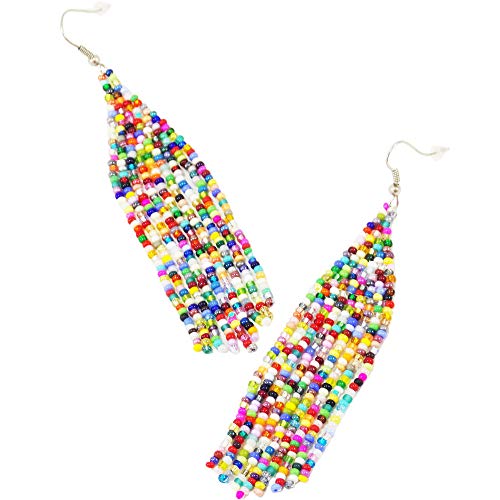 Handmade Multicolor earrings Abstract earrings Statement tassel earrings Multicolor tassel earrings Festival Extravagant earring Carnival jewelry