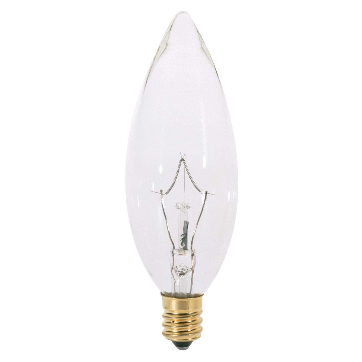 A3682-TF 25 watt BA9 1/2 Incandescent Clear 2500 Average Rated Hours 193 lumens Candelabra Base 130 