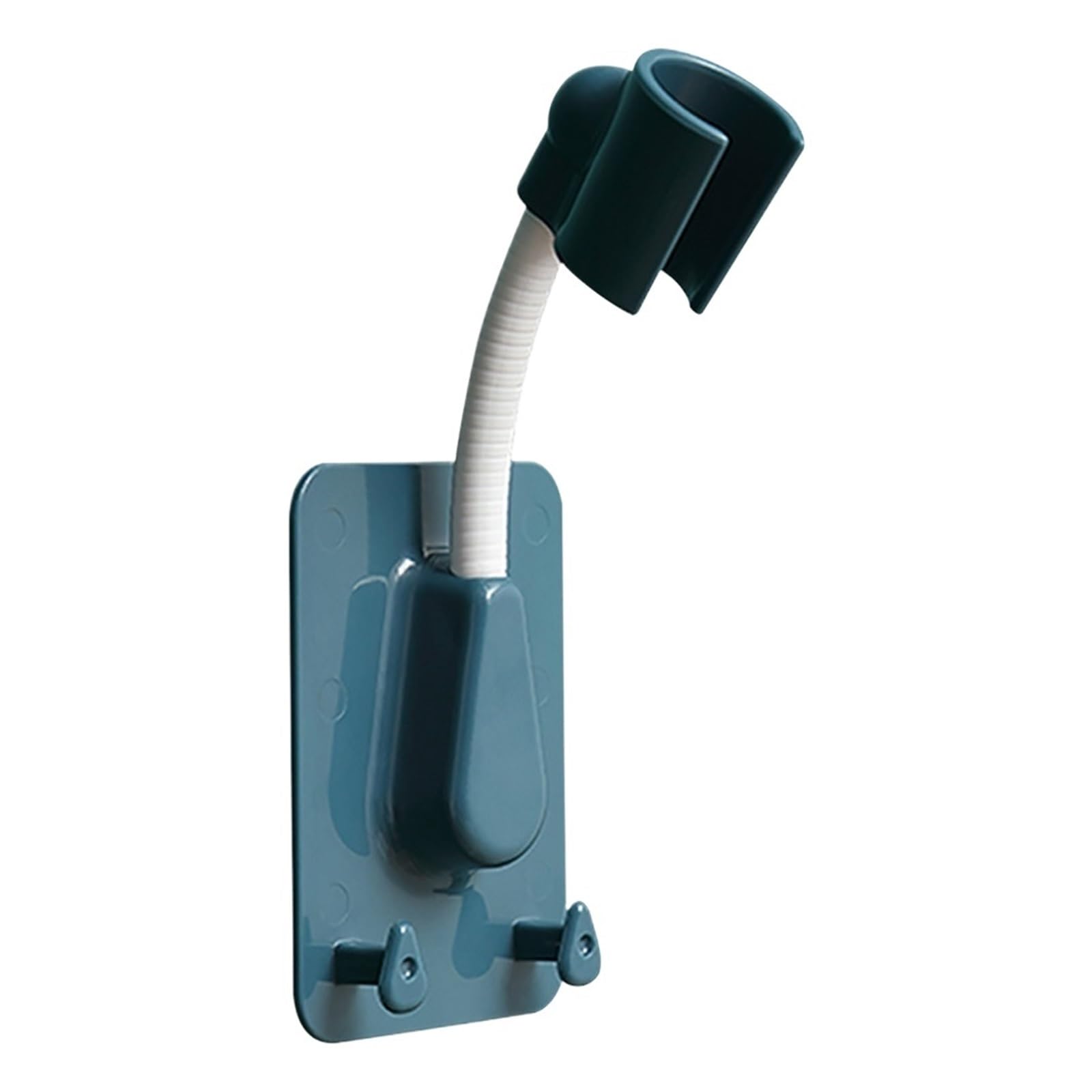 1pcs 360° Adjustable Self-Adhesive Shower Holder with Double Hooks(Blue)