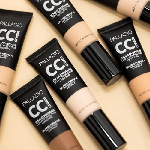 Palladio Full-Coverage Color Correction CC Cream, Oil-Free with Peptides & Vitamin C - Image 3