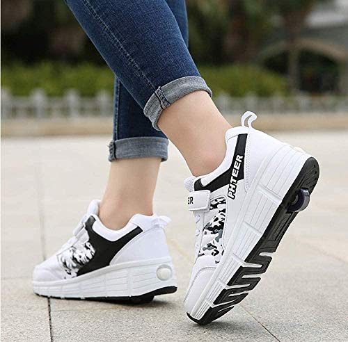 GWYX Inline-Skate Kinderabsatzschuhe Doppelrad-Riemenscheibenschuhe Einzelrad-Verformungsschuhe Skateboard Schuhe Cover