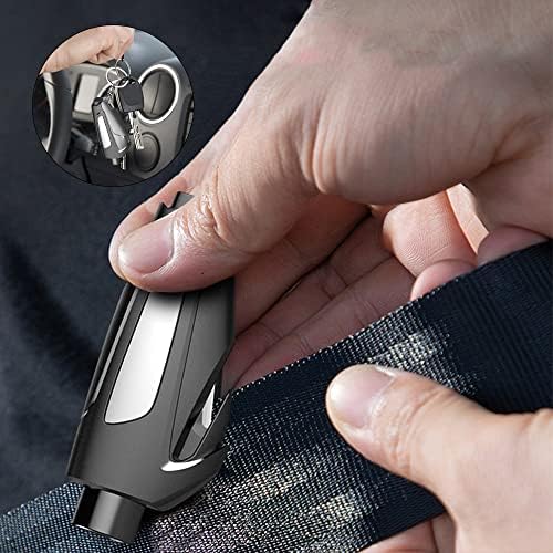 Xpsirny Car Window Breaker, 3 in 1 Window Breaker Keyring, Seat Belt Cutter and Window Breaker, Car Safety Hammer, Portable Glass Breaker, Emergency Car Escape Tool Life Saving Survival Kit, Black