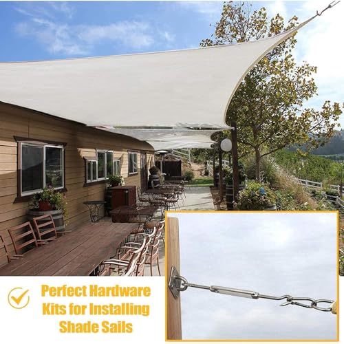 Kit de herrajes para toldo vela resistente retráctil que soluciona la flacidez en el patio 3