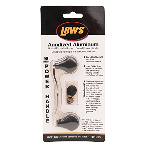 Lew'S AH95B Custom Handle Kit Aluminum Handle With Rubber Paddle Knobs, Black, Compatible With All Lew'S Baitcast Reels cover