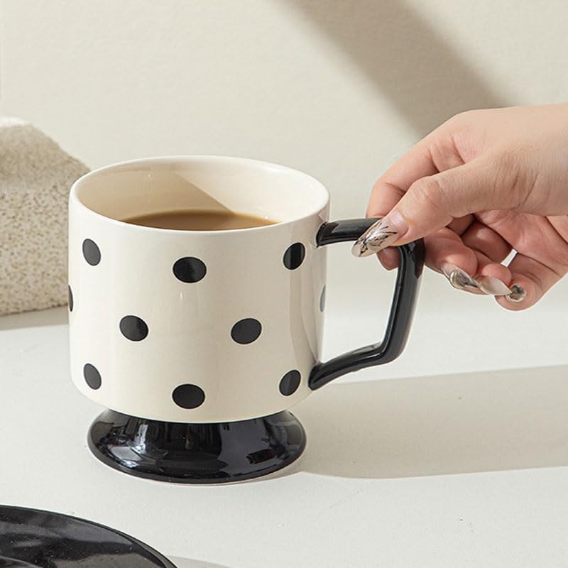 Black White Ceramic Drinking Cup Household Dining Couples Coffee Milk Breakfast Cups