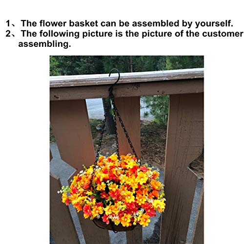 Flo-Mynse Mynse Hanging Basket Artificial Daisy Flower For Home Decor Outdoors #TOP4