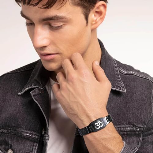 Hisatan Men's Customizable Personalized Link Bracelet with Multi-Pattern Stainless Steel Fashion Bracelet2