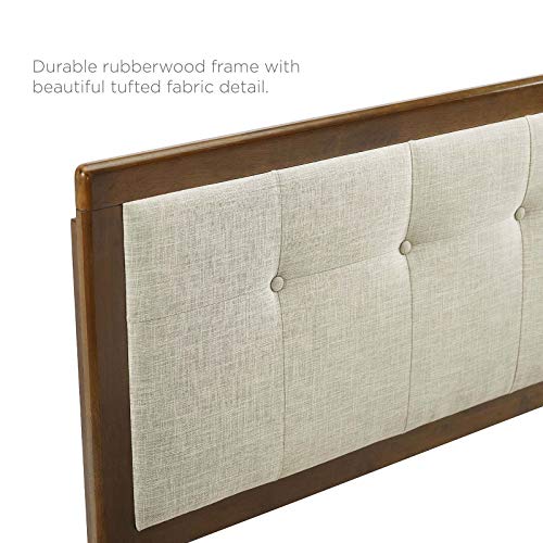 Modway MOD-6225-WAL-BEI Draper Tufted Full Fabric And Wood Headboard In Walnut Beige thumb #5