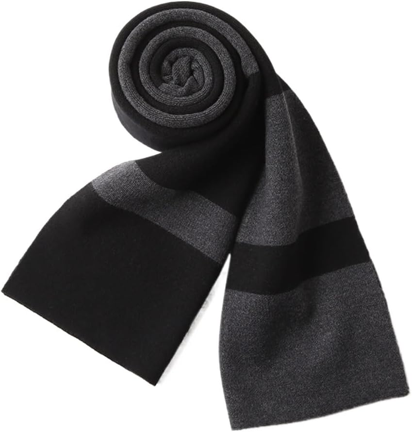 JSEIAJB Men's Autumn And Winter Thick Business Scarf Versatile And Warm Knitted