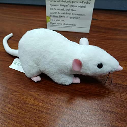 Lhcn021 13" Soft Small Grey Rat Mouse Plush Toy Lifelike Mice Stuffed Animals Toys Dolls Gifts For Kids Pets (White) #TOP4