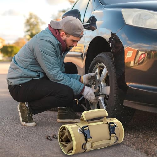 Roll-Up-Tool-Bag-Heavy-Duty-Tool-Organizer-with-2-Detachable-Zipper-Pouches-Compact-Durable-Tool-Storage-for-Men-Women-Perfect-for-Handyman-RV-Owners-Dad-Birthday-or-Fathers-Day-Gifts-Khaki - Urban Country Home Decor Roll-Up-Tool-Bag-Heavy-Duty-Tool-Organizer-with-2-Detachable-Zipper-Pouches-Compact-Durable-Tool-Storage-for-Men-Women-Perfect-for-Handyman-RV-Owners-Dad-Birthday-or-Fathers-Day-Gifts-Khaki