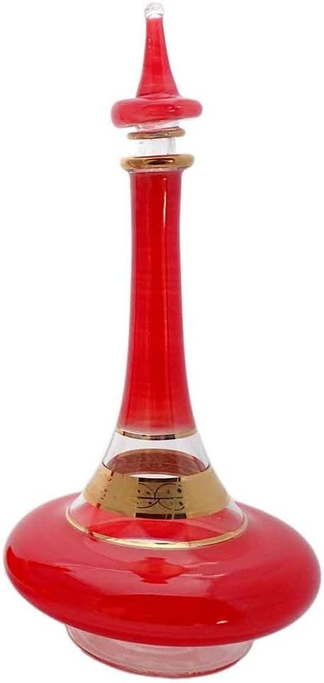 Discoveries Egyptian Imports - Handmade Genie Bottle, Made in Egypt and Packaged in Decorative Hieroglyphic Box - Red - 5" : Home & Kitchen