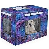 Bienbee Dog Crate Cover, 42 inches Windproof Crate Covers for Dog Cages Breathable Dog Kennel Cover Double Sided Zipper Dog Cage Cover for Wire Dog Cage Indoor Outdoor Protection