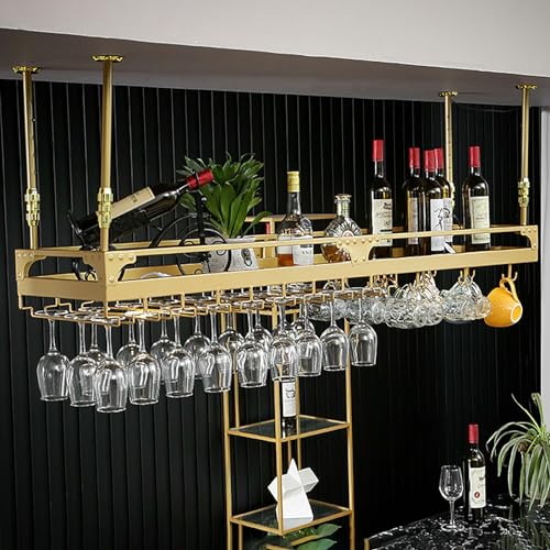 Casier à vin de plafond pour libérer l'espace au sol avec support verres - 2