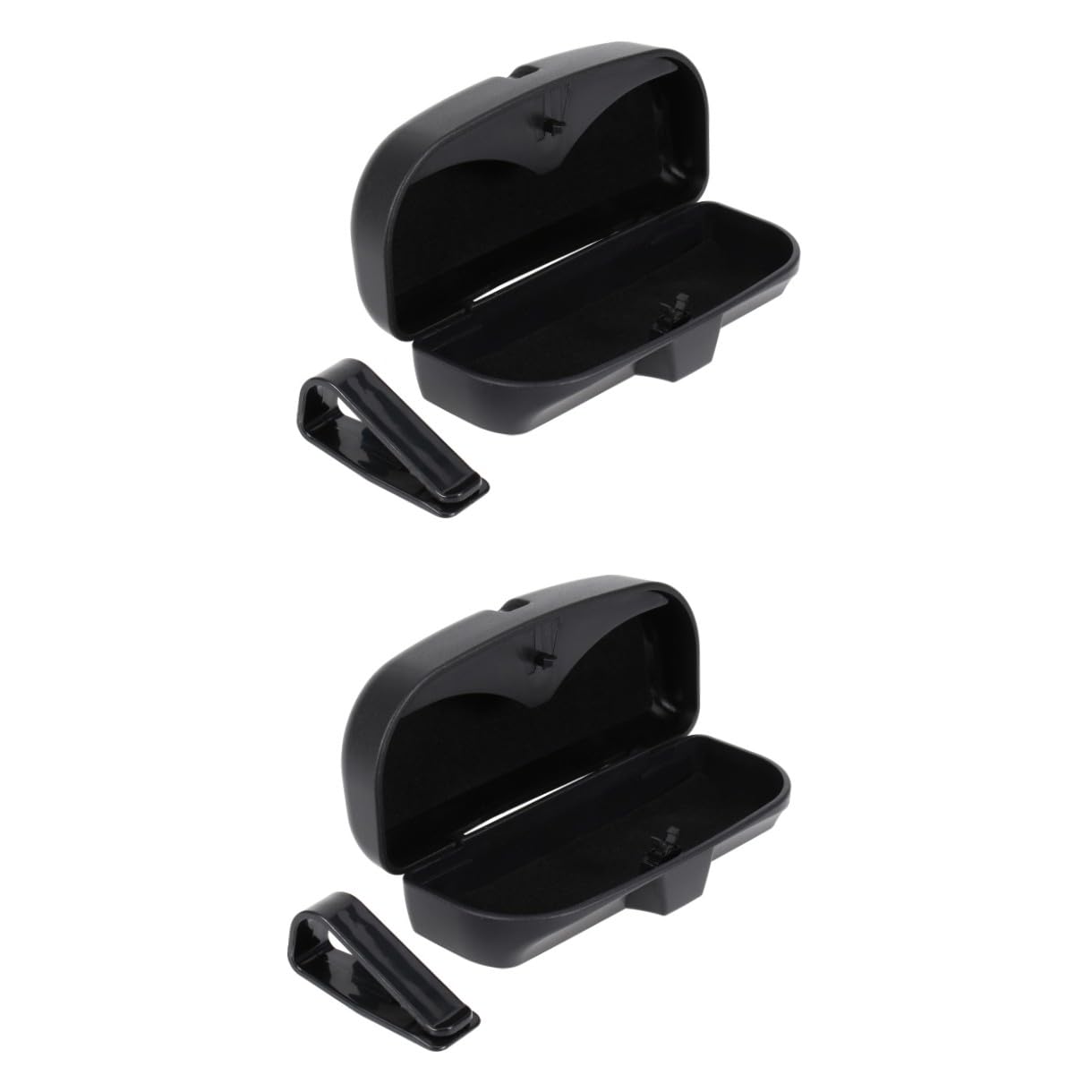 SHERCHPRY 2piezas Organizador De Gafas De Sol para Automóvil Soporte De Visera Clip Estuche Seguro De Fácil Instalación y Acceso Una Mano Color Negro