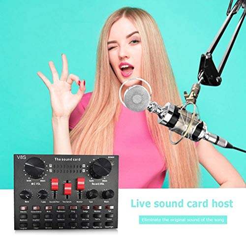 Multifuncional Live Sound Card BM800 Microphone Set Equipamentos de gravação de áudio (prata)