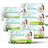 Naturally Natures Bamboo Disposable Diaper Liners (6PK) 600 Sheets Gentle and Soft, Chlorine and...