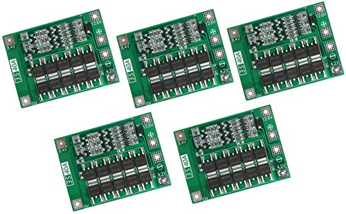 TECNOULAB 5 uds 3S 40A 11,1 V 12,6 V 18650 Placa de protección de batería de Litio versión Mejorada