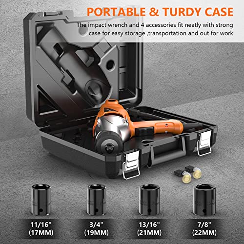 Enertwist 8.5A Electric Impact Wrench 1/2 Inch 450 N.m Max Torque Corded 4 Sockets Impact Wrench With Hog Ring Anvil #TOP6