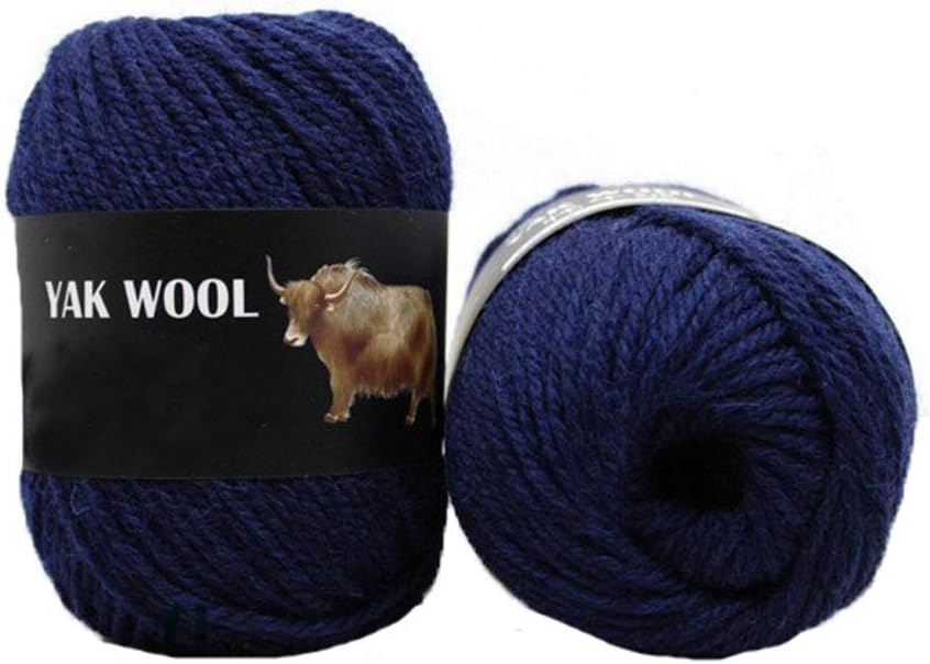 300g Thick Yak Wool Yarn Warm Cashmere Thread Knitting Worsted Blended Crochet Yarn Navy Blue DIY Winter Sweater Scarf Gloves Yarn