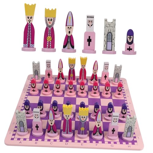 Jeu d'échecs en bois pourpre ensemble pliable de salon pour adultes et enfants BESPORTBLE