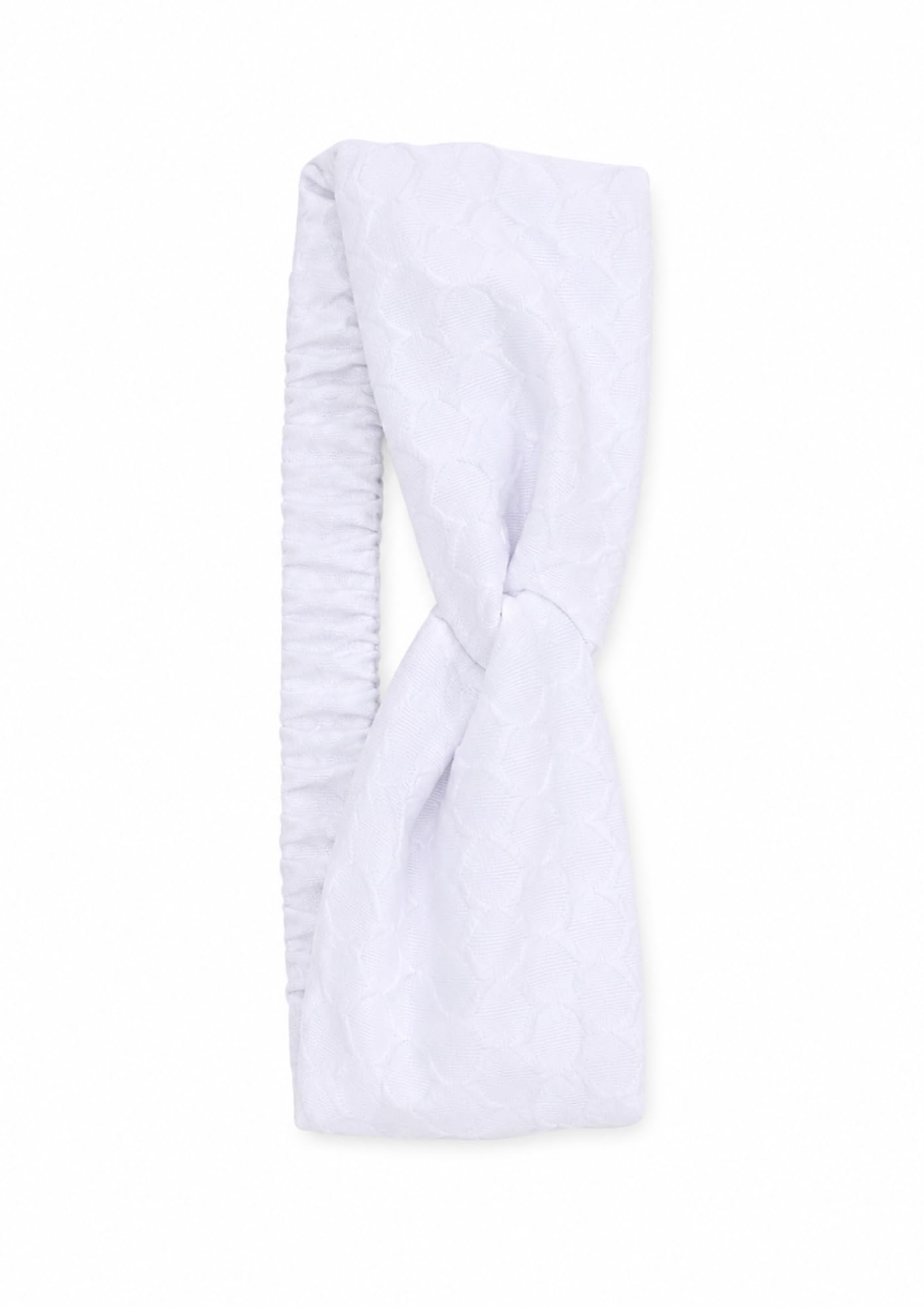 White textured Adjustable headband for women, casual wear hair band, premium material, White (Pack of 1)-image-13