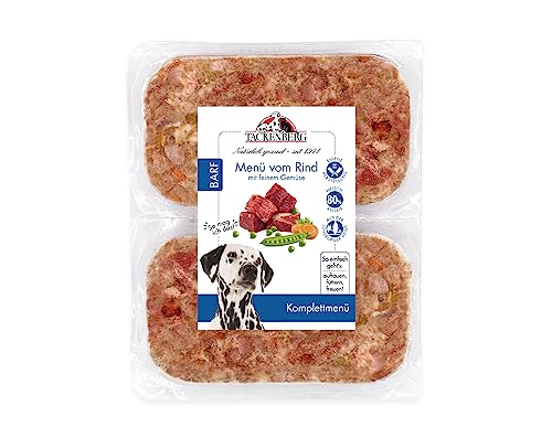 TACKENBERG Barf Menü mit Rindfleisch und feinem Gemüse für Hunde - 14 x 500 g - leckeres...
