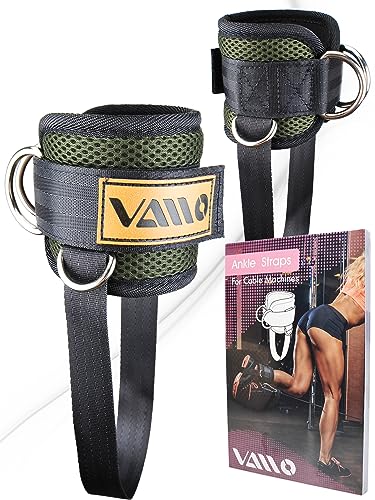 Image of VAIIO Ankle Straps for Cable Machines,Adjustable Comfort fit Neoprene, Reinforce Double D-Ring - Premium Ankle Cuffs to Improve Abdominal Muscles, Lift The Butts, Tone The Legs for Men & Women