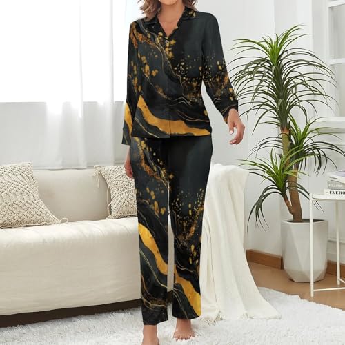Pyjama de nuit douillet imprimé marbre pour vos soirées cocooning chic - 2