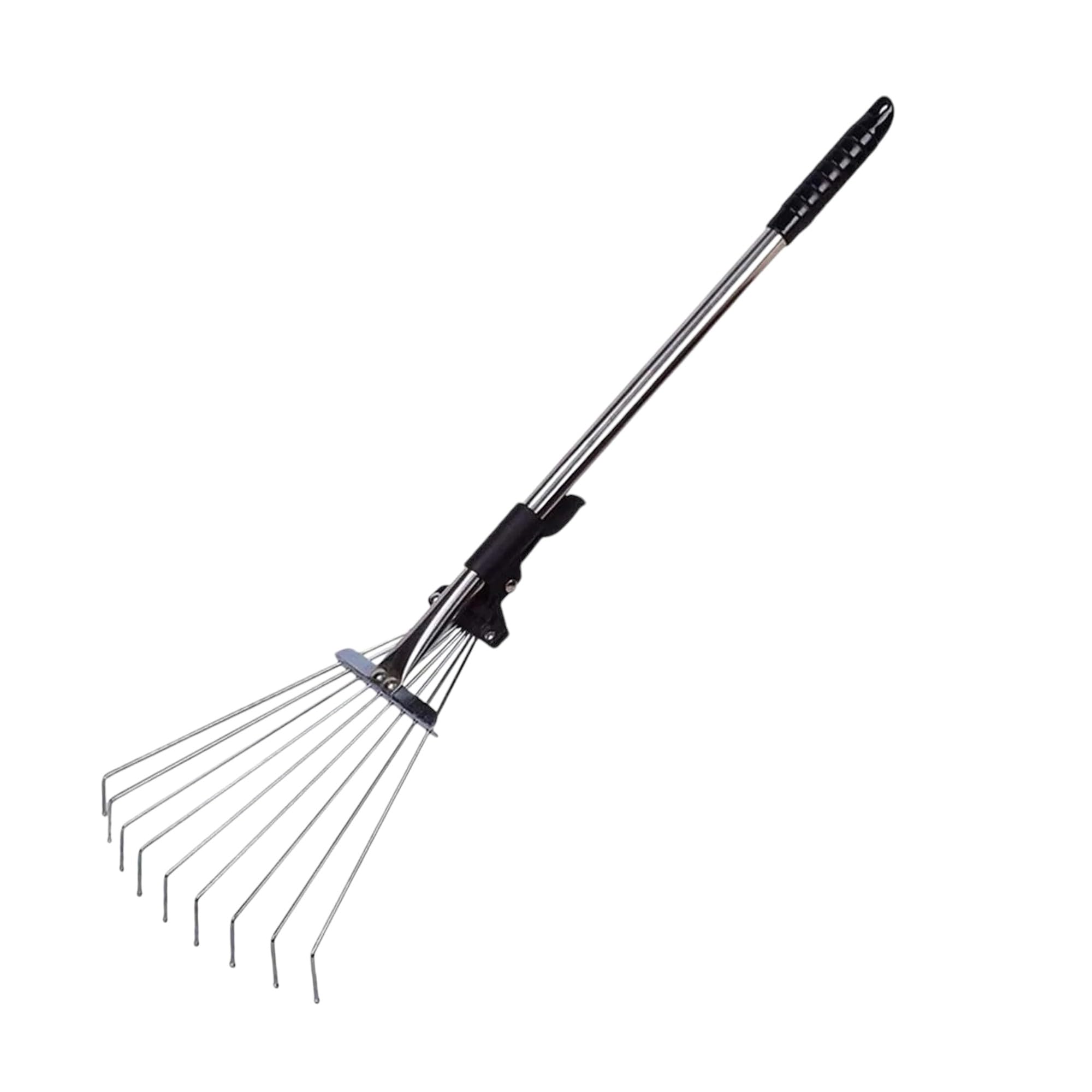 Heavy Duty Expanding Telescopic Metal Garden Leaf Rake – Adjustable Lawn Rake for Leaves, Grass & Cuttings | Extendable & Durable Steel Handle for Yard Maintenance, Lightweight & Foldable Design