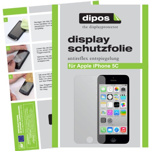 Dipos   Protector de pantalla antirreflectante para Apple iPhone 5C, mate (2 unidades)