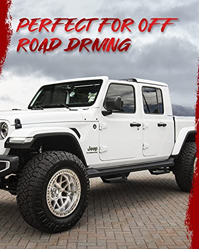 Kyx Running Boards For 2020-2023 Jeep Gladiator Jt 4 Doors, 5 Inches Side Steps Nerf Bars Fine Texture Black Step Rails Rock Slider #TOP6