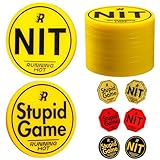 RUNNING HOT 10 Pcs Nit Button Set for Texas Hold'em & Omaha Poker Chips Set for The Stand-Up Game Stupid Game Poker Accessories Texas Holdem Poker Set (Round Yellow)