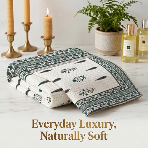 Image of Mafatlal Madhuban Bath Towel Combo Pack of 2 | 147x76 cm | 250 GSM Elegant, Soft & Absorbent Cotton Towels | Adobe & Aqua Wash