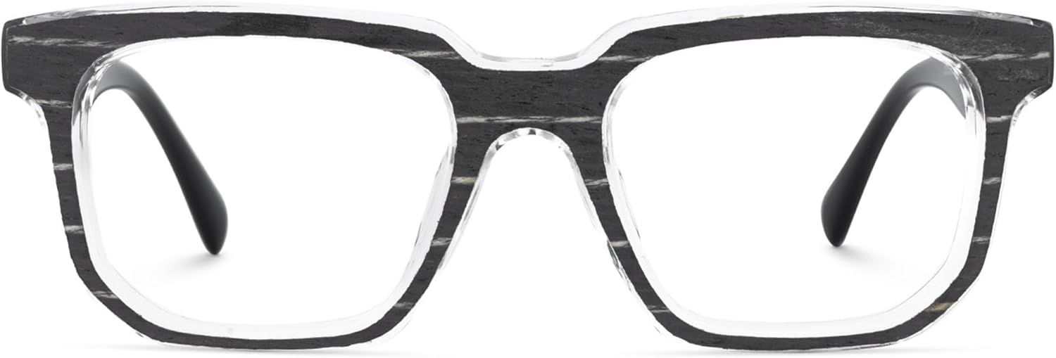 Zeelool Stylish Square Eyeglasses Thick Frame Glasses for Men with Clear Lens Keylin ZJGA690071