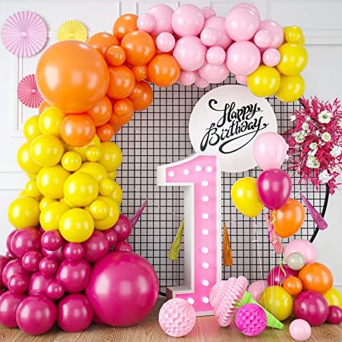 Yellow and White Balloon Garland Arch Kit, 100Pcs Yellow White Metallic Silver Latex Balloons for Baby Shower Wedding Birthday Graduation Anniversary Bachelorette Party Background Decoration