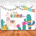 Mehofoto Fiesta Llama Backdrop A Whole Llama Fun Birthday Backdrops Llama Party Cactus Below Mexican Theme Background for Birthday Baby Shower Decorations Supplies 7x5