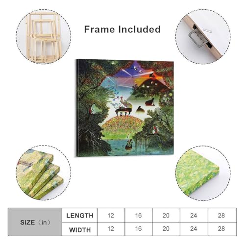 藤城清治 100才記念画集カレンダー絵画ポスター キャンバス 芸術 壁アート 画像 印刷 現代 寝室 装飾 ホームワーク12x12inch(30x30cm)