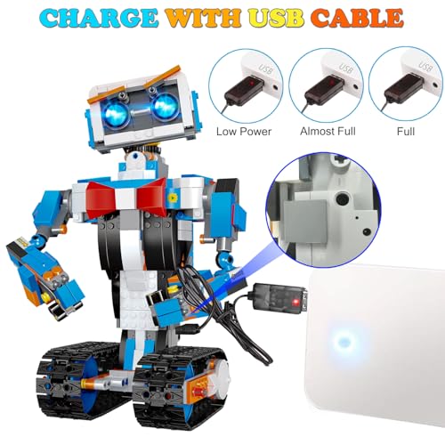 OKK Robot Building Toys for Boys, STEM Projects for Kids Ages 8-12, Remote & APP Controlled Engineering Learning Educational Coding DIY Building Kit Rechargeable Robot Toy Gifts for Girls (728 Pieces) - Image 3