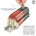 Dinkle Assembly Kit DK10N Red/Black 10 Gang with Jumpers DIN Rail Terminal Blocks, 6-20 AWG, 60 Amp, 600 Volt UL Recognized