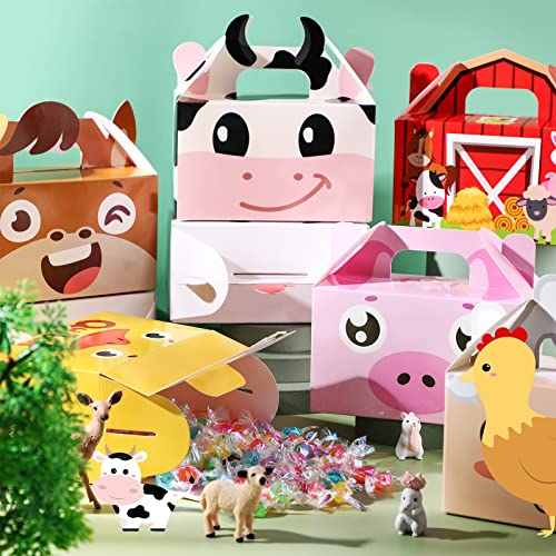 Tallew-24-Pack-Farm-Animals-Party-Favor-Boxes-Large-Barnyard-Candy-Treat-Bags-Farmhouse-Goodie-Gift-Boxes-Happy-Birthday-Bags-for-Baby-Shower-Boy-Girl-Farm-Theme-Party-Supplies-Decoration Tallew 24 Pack Farm Animals Party Favor Boxes Large Barnyard Candy Treat Bags Farmhouse Goodie Gift Boxes Happy Birthday Bags for Baby Shower Boy Girl Farm Theme Party Supplies Decoration