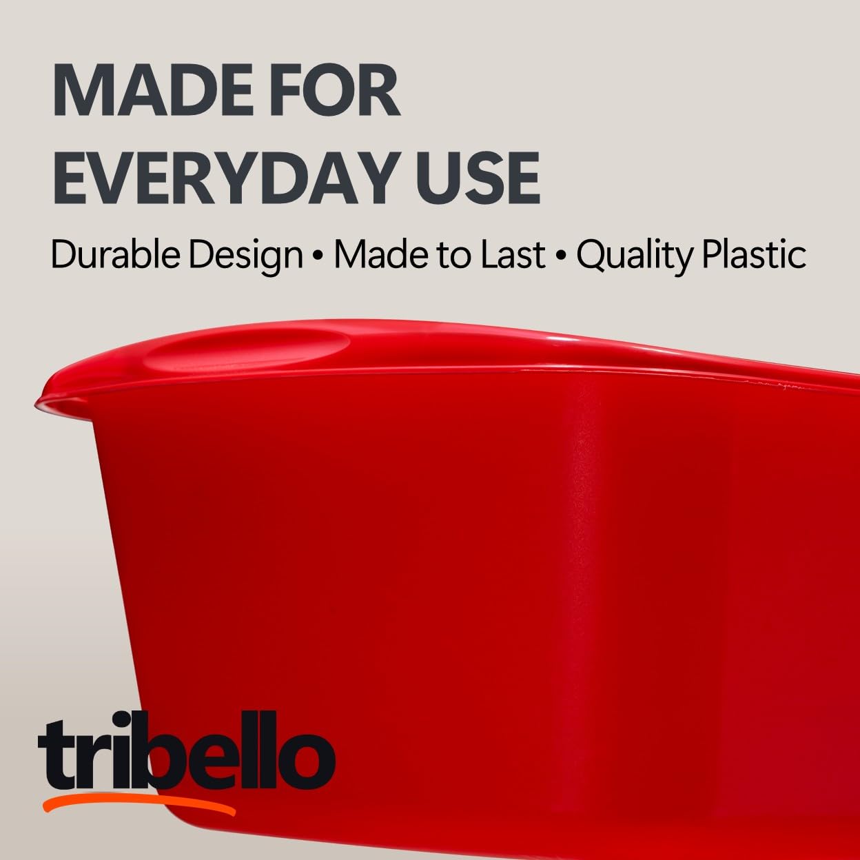 Tribello Paquete de 2 sartenes de plástico para Fregadero de Cocina, Lavabo y baño de pies para remojar los pies, Cubo de Lavado para Lavar y almacenar Suministros de Limpieza, 12 Cuartos de galón,