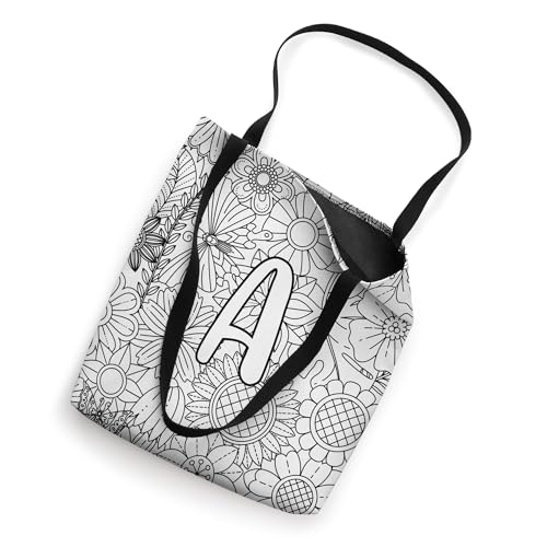 Bolso tote personalizado con monograma A, regalo artesanal para colorear miniatura 2