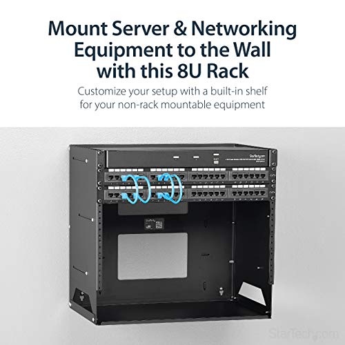 Startech.com 8U Open Frame Wall Mount Network Rack W/ Built In Shelf - 2-Post Adjustable Depth (12" To 18") Equipment Rack - 75.2Lbs (Wallshelf8U) #TOP1
