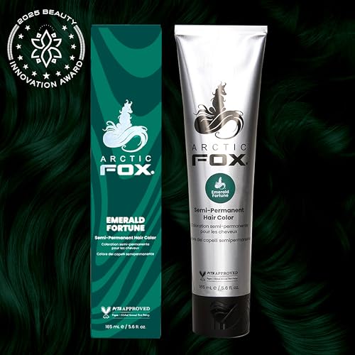 Image of ARCTIC FOX Semi-Permanent Hair Color Emerald Fortune - Vegan - 2 x 5.6 oz