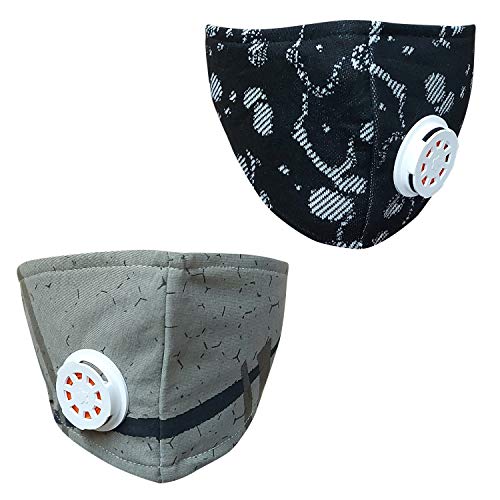 Image of Teemoods Breathable Cotton Mask with Valve - Reusable, Washable Face Covering for Dust, Smoke & Respiratory Droplet Protection