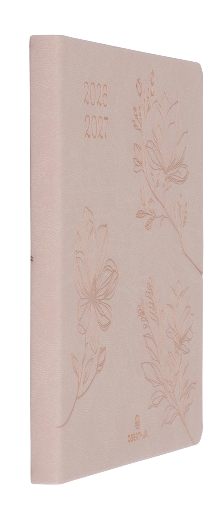 Oberthur - 1 Agenda Semainier Carré - Collection Summerside - Août 2026 à Juillet 2027 - Format 16 x 16 cm - Coloris Rose Chair