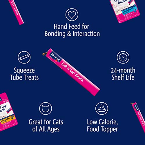 Vitakraft Lick ‘n’ Lap Salmon Flavor Cat Treats, Highly Palatable Wet Pet Snack, 4 Packs of 5 Grab-n-Go Squeeze Tubes… - Image 3