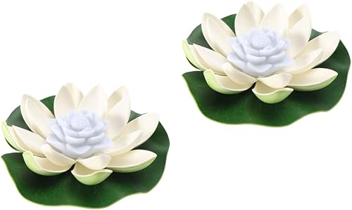 2 unids colorido Lotus lámpara flores decoración al aire libre luces decorativas luces solares para piscina exterior lámpara jardín lámpara estanque